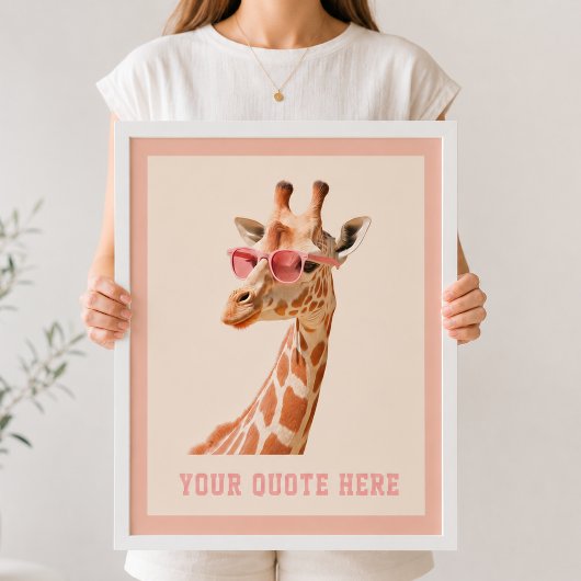 Maak Je Eigen Citaat Aangepaste Giraffe Poster