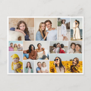Maak Je Eigen Collage Ansichtkaart met 12 Foto's Briefkaart