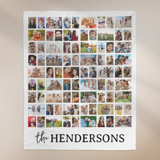 Maak je eigen collage met 81 foto's Wit Fleece Deken