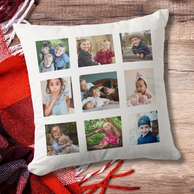Maak Je Eigen Collage Met 9 Foto's Wit Kussen (Creator heeft geüpload)