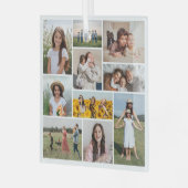 Maak Je Eigen Collage van 10 Foto's Glas Ornament (Voorkant links)