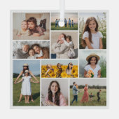 Maak Je Eigen Collage van 10 Foto's Glas Ornament (Achterkant)