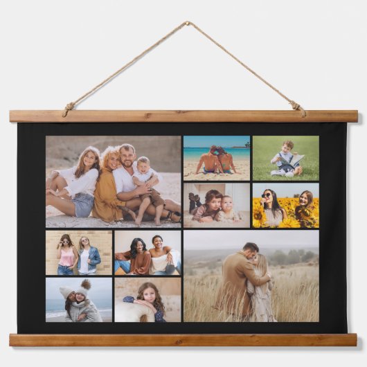 Maak Je Eigen Collage van 10 Foto's Hangend Wandkleed (Voorkant)