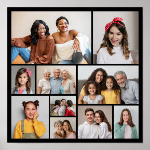 Maak Je Eigen Collage van 10 Foto's Poster