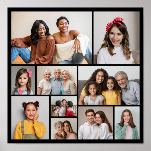 Maak Je Eigen Collage van 10 Foto's Poster (Voorkant)