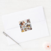 Maak Je Eigen Collage van 10 Foto's Vierkante Sticker (Envelop)