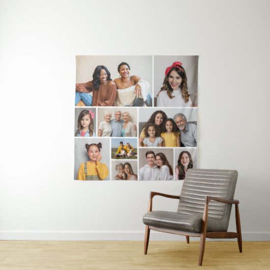 Maak Je Eigen Collage van 10 Foto's Wandkleed (In situ)