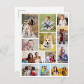 Maak Je Eigen Collage van 12 Foto's Briefkaart (Voorkant / Achterkant)