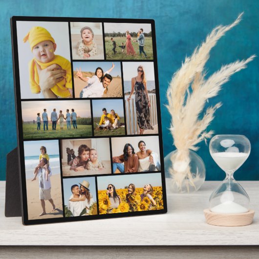 Maak Je Eigen Collage van 12 Foto's Fotoplaat (Zijkant)