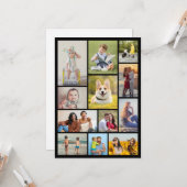 Maak Je Eigen Collage van 12 Foto's Kaart (Voorkant / Achterkant in situ)