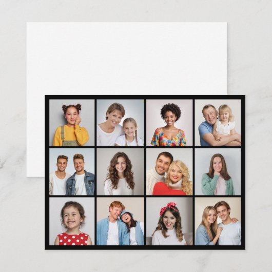 Maak je eigen collage van 12 foto's notitiekaartje (Voorkant / Achterkant)