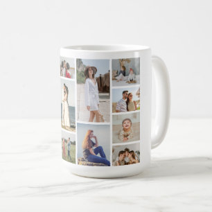 Maak Je Eigen Collage van 15 Foto's Koffiemok