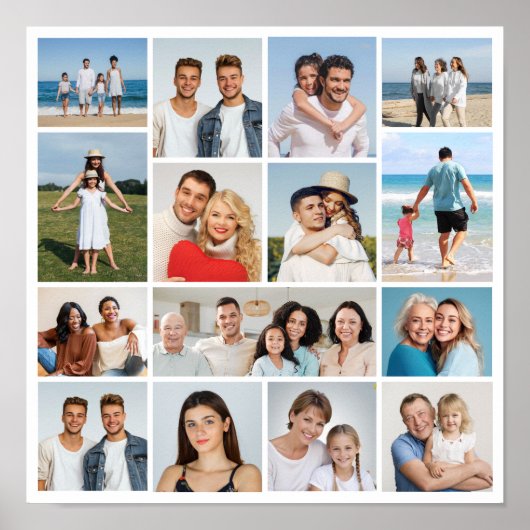 Maak Je Eigen Collage van 15 Foto's Poster (Voorkant)