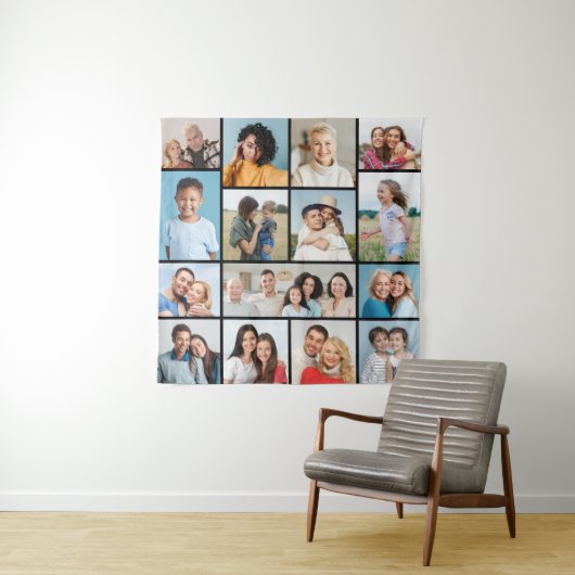 Maak Je Eigen Collage van 15 Foto's Wandkleed (In situ)