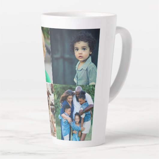 Maak Je Eigen Collage van 4 Foto's Latte Mok (Rechterhoek)