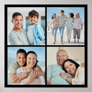 Maak Je Eigen Collage van 4 Foto's Poster