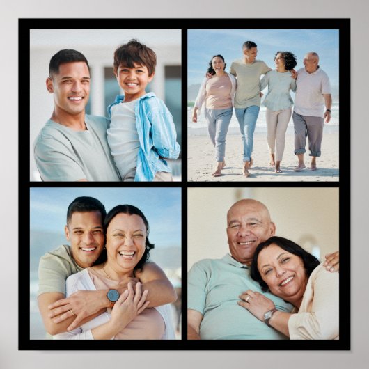 Maak Je Eigen Collage van 4 Foto's Poster (Voorkant)