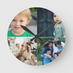 Maak Je Eigen Collage van 4 Foto's Ronde Klok