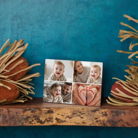 Maak je eigen collage van 4 foto's Schattige baby Fotoplaat (Zijkant)