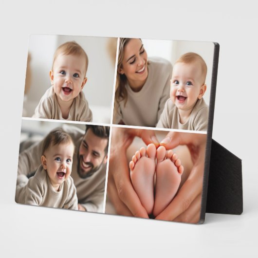 Maak je eigen collage van 4 foto's Schattige baby Fotoplaat (Zijkant)