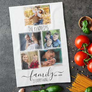 Maak Je Eigen Collage van 5 Foto's Familie Quote N Theedoek