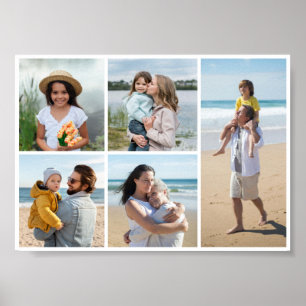 Maak Je Eigen Collage van 5 Foto's Poster