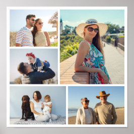 Maak Je Eigen Collage van 5 Foto's Poster