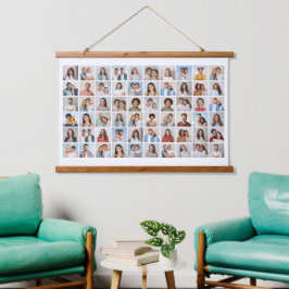 Maak Je Eigen Collage van 60 Foto's Hangend Wandkleed