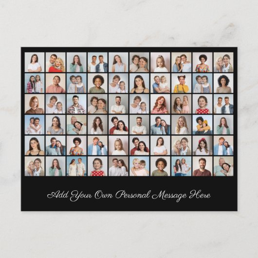 Maak Je Eigen Collage van 60 Foto's met Je Groet Briefkaart (Voorkant)