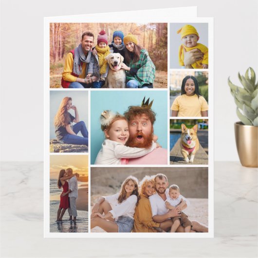 Maak Je Eigen Collage van 8 Foto's Kaart (Kleine Plant)