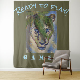 Maak je eigen College Gamester Luipaard Tijger T-s Wandkleed