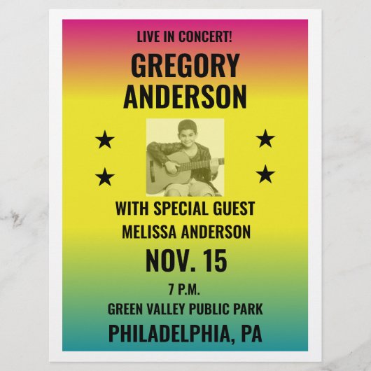 Maak je eigen concertflyer flyer (Voorkant)