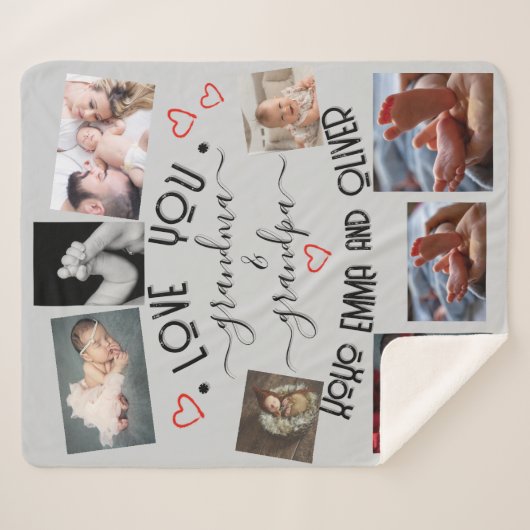 ✨Maak je eigen Custom LOVE YOU OMA & OPA Sherpa Deken (Voorkant (horizontaal))