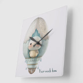 Maak Je Eigen Cute Heet Luchtballon Vogelrit Vierkante Klok (Hoek)