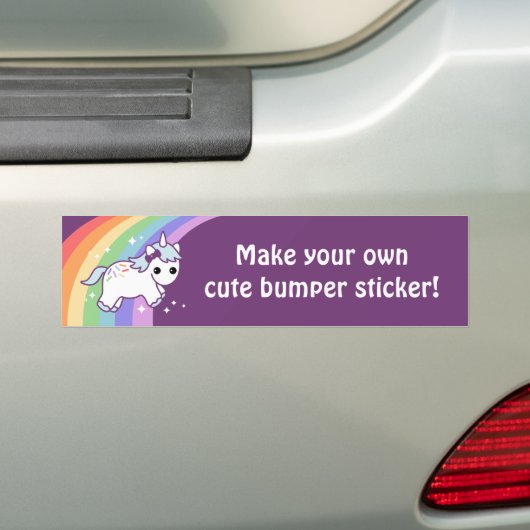 Maak je eigen cute Unicorn Bumpersticker (Op auto)