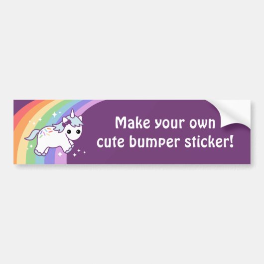 Maak je eigen cute Unicorn Bumpersticker (Voorkant)