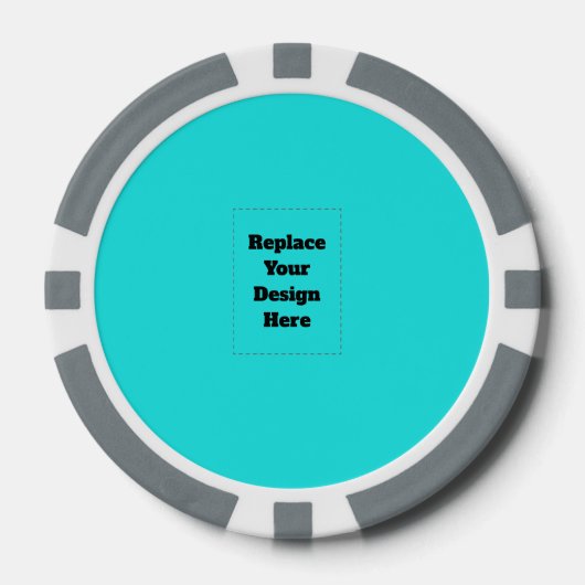 Maak je eigen cyaan poker chips (Voorkant)