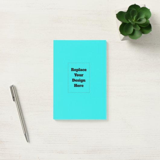 Maak je eigen cyaan post-it® notes (Kantoor)