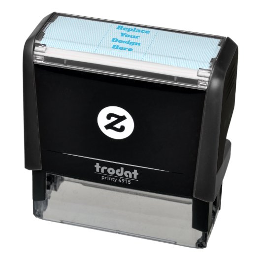 Maak je eigen cyan  zelfinktende stempel (Product)