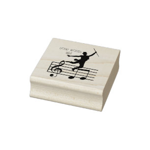 Maak je eigen dansende muziekmannetje-notities rubberstempel