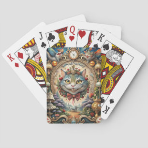 Maak Je Eigen Dapper Whimsical Cheshire Cat Pokerkaarten