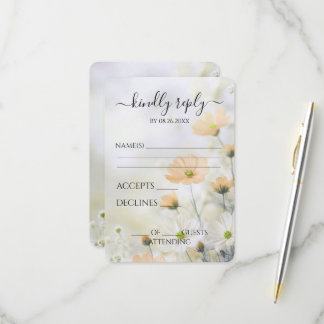 Maak Je Eigen Delicate Sinaasappel Bloemen Bruilof RSVP Kaartje