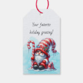 Maak je eigen dikke pepermunt Kerstgnome Cadeaulabel (Achterkant)