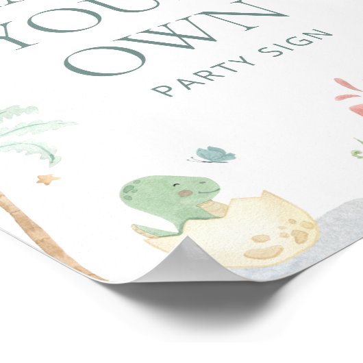 Maak je eigen dinosaurus feestbord poster (Hoek)