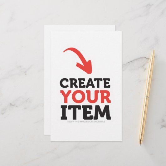 MAAK-JE-EIGEN DIY Aangepast ontwerp uploaden Briefpapier (Voorkant / Achterkant in situ)