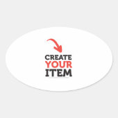 MAAK-JE-EIGEN DIY Upload je eigen ontwerp Ovale Sticker (Voorkant)