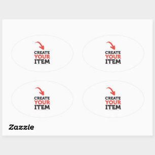 MAAK-JE-EIGEN DIY Upload je eigen ontwerp Ovale Sticker