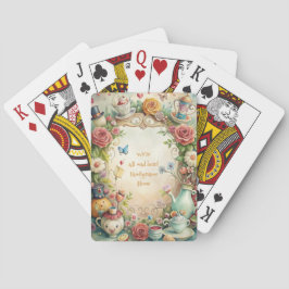 Maak je eigen dol-whimische theepartij pokerkaarten