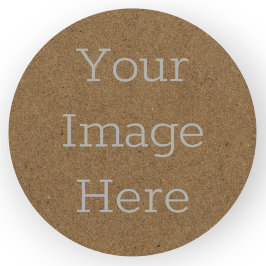 Maak Je Eigen Donkerbruine Kraftpapier Bord Print Ronde Sticker