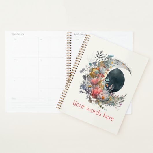 Maak Je Eigen Donkere & Lichte Bloemige Halve Maan Planner (Display)